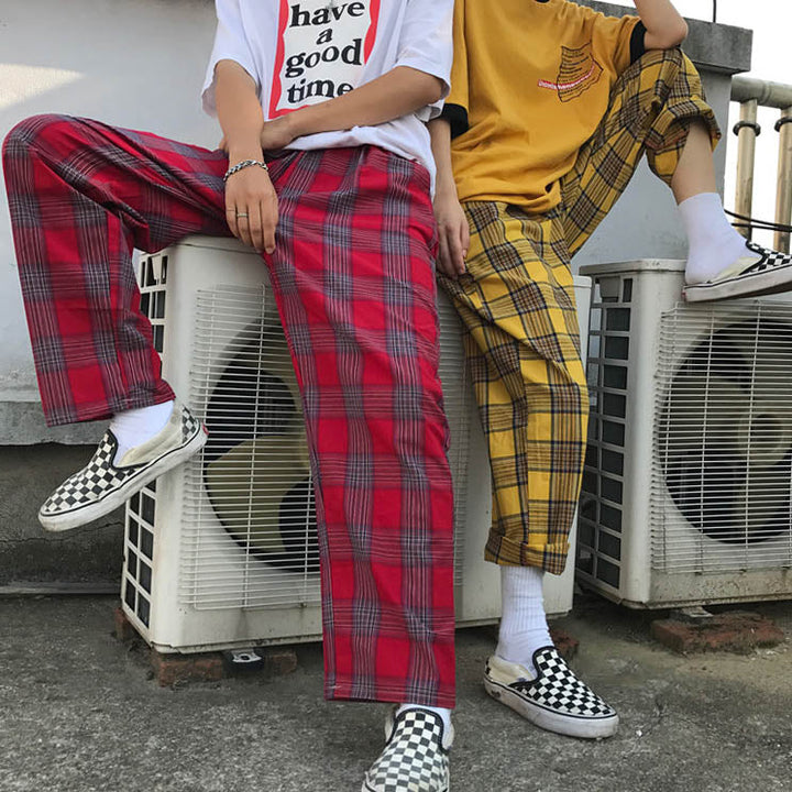 90s Kids Pants in Plaid Check - Vedlit