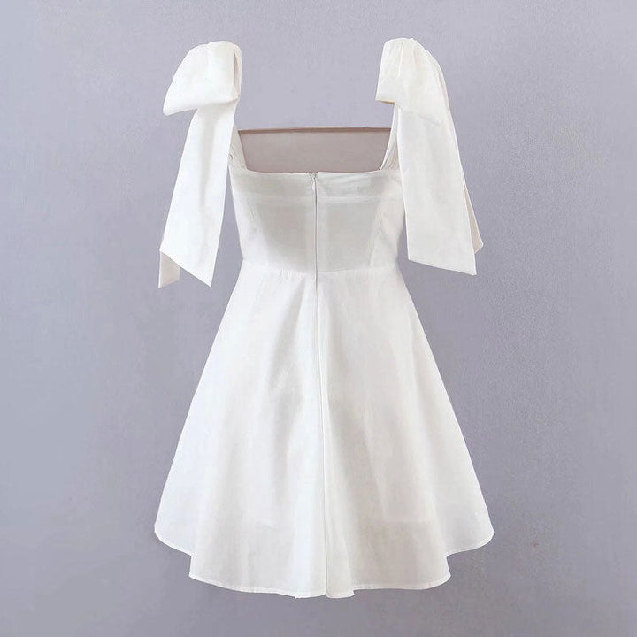 Parisian Aesthetic Bow Tie Dress - Vedlit