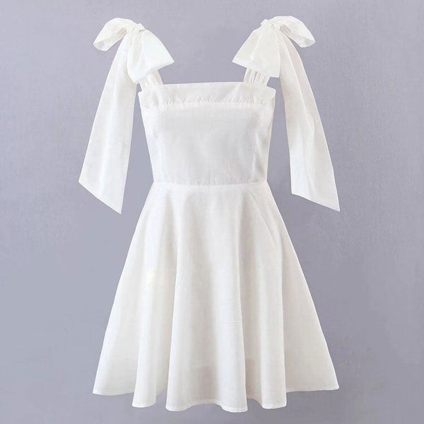 Parisian Aesthetic Bow Tie Dress - Vedlit
