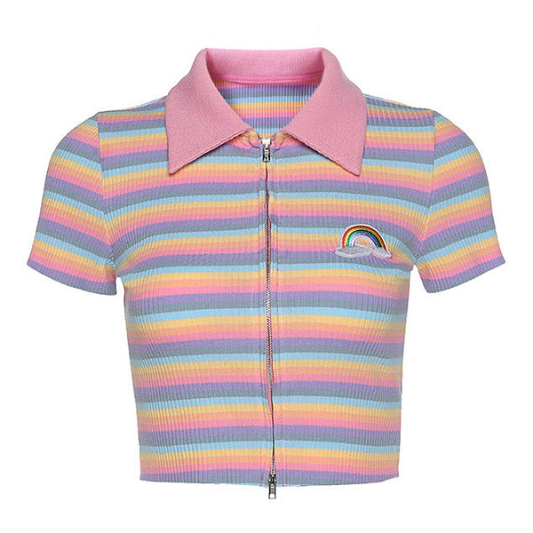 Pastel Rainbow Zip Top - Vedlit