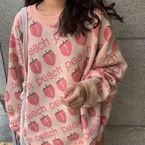 Peach Knit Sweater - Vedlit