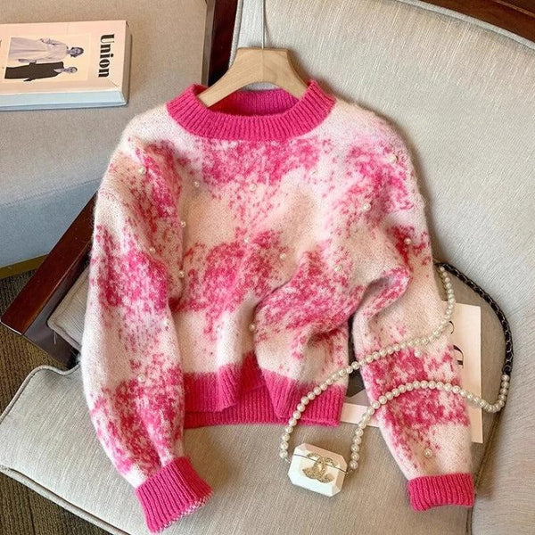 Pearl Beaded Soft Touch Knitted Sweater - Vedlit