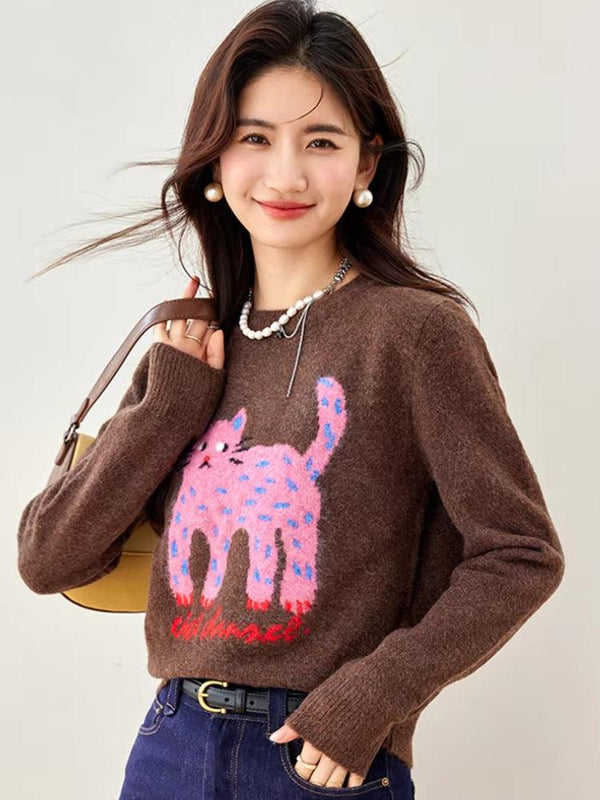 Pink Cat Sweater - Vedlit