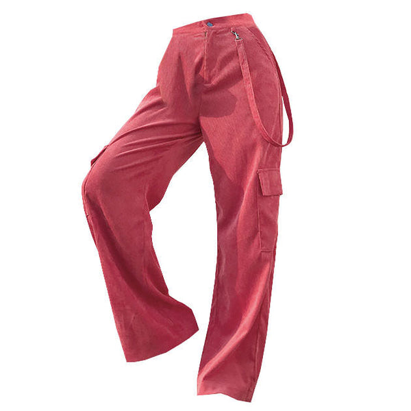 Pink Cord Cargo Pants - Vedlit