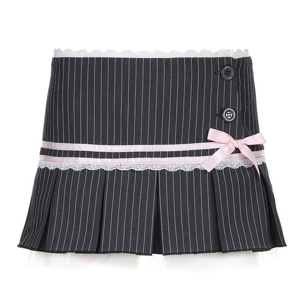 Pinstripe Coquette Micro-Mini Skirt - Vedlit