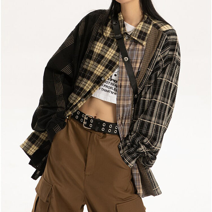 Plaid Oversized Shirt - Vedlit