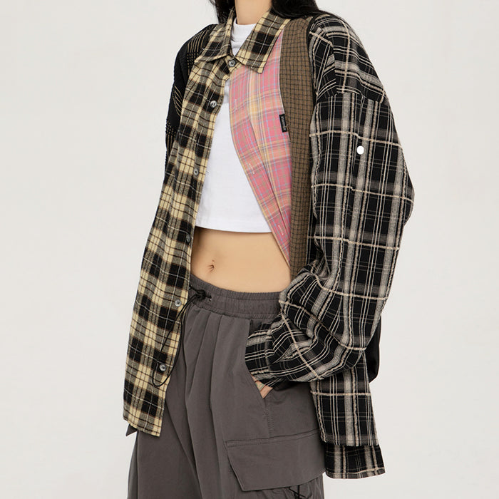 Plaid Oversized Shirt - Vedlit