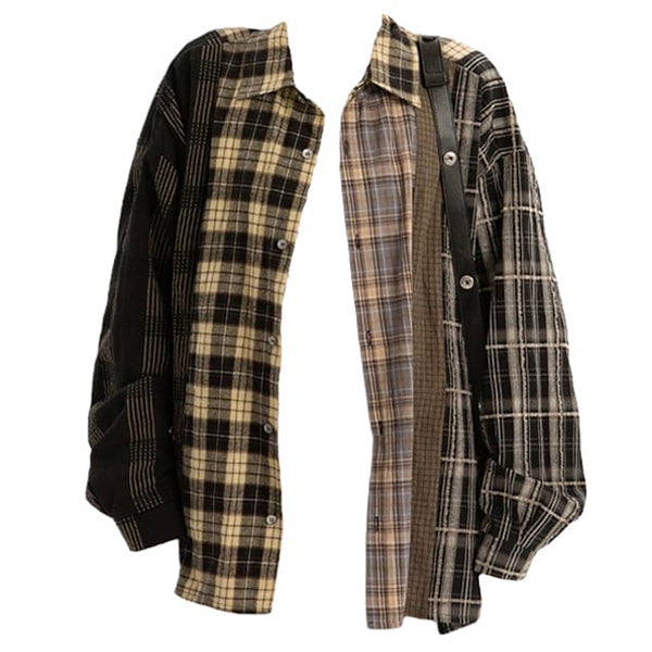 Plaid Oversized Shirt - Vedlit