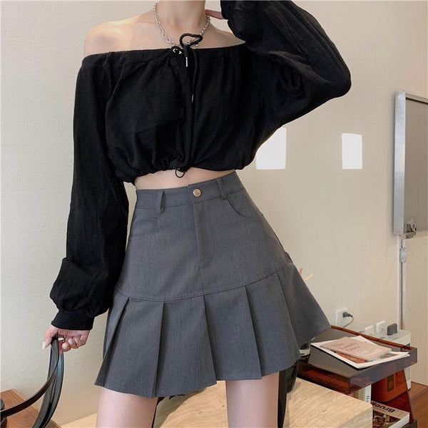 Pleated College Mini Skirt - Vedlit