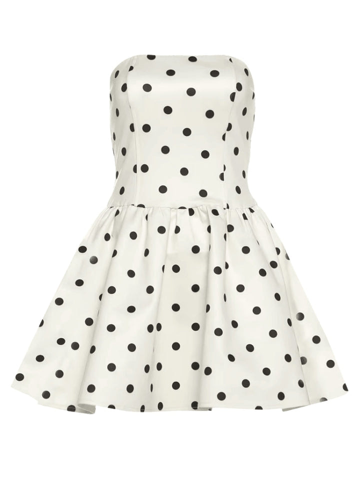 Polka Dot Preppy Mini Dress - Vedlit