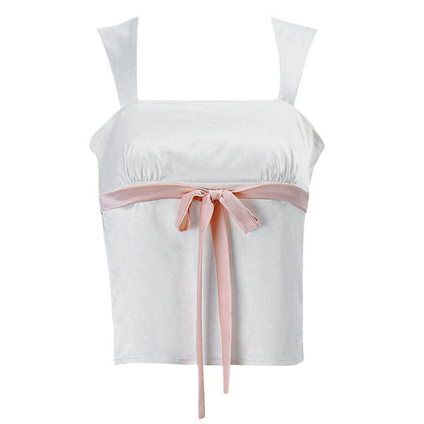 Portrait Mode Satin Bow Tie Top - Vedlit