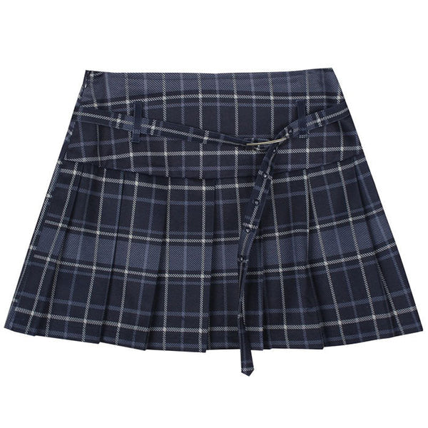 Preppy Aesthetic Plaid Skirt - Vedlit