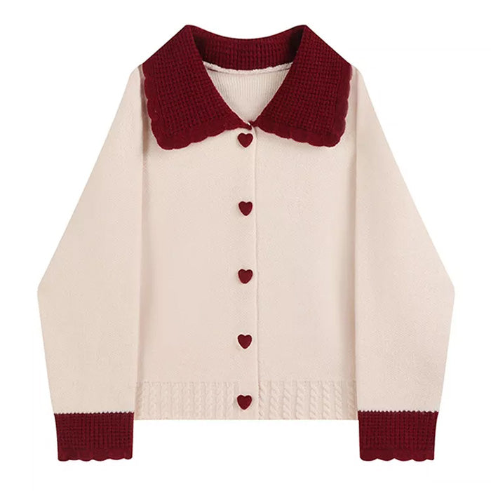 Preppy Collar Knit Cardigan - Vedlit