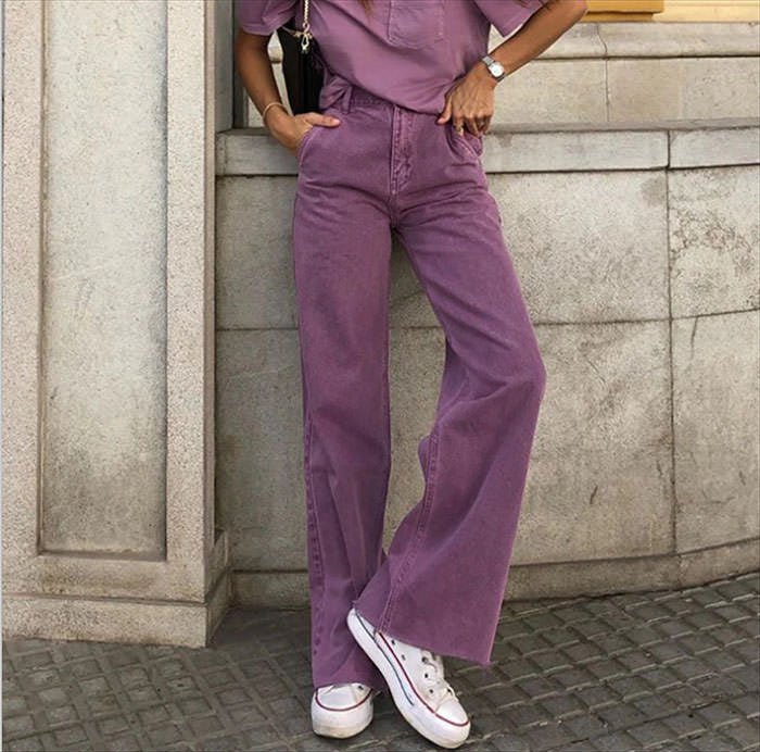 Purple Aesthetic High Waisted Jeans - Vedlit