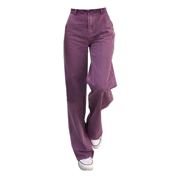 Purple Aesthetic High Waisted Jeans - Vedlit