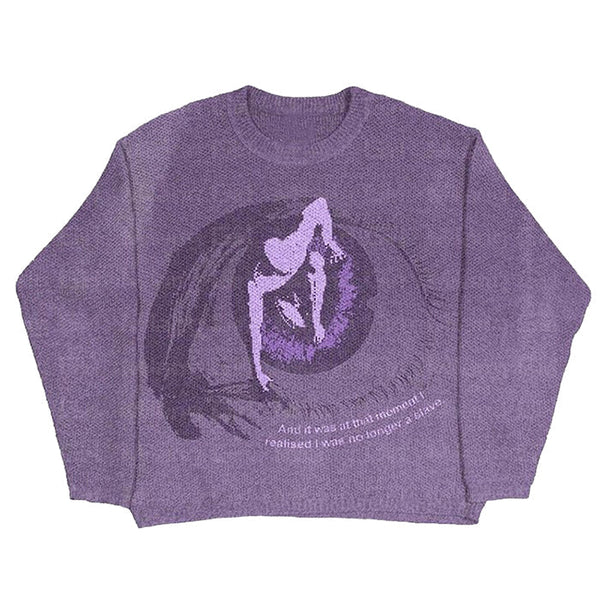 Purple Eye Aesthetic Sweater - Vedlit