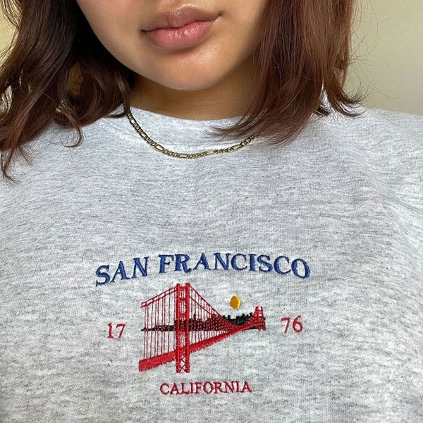 San Francisco Embroidery Sweatshirt - Vedlit