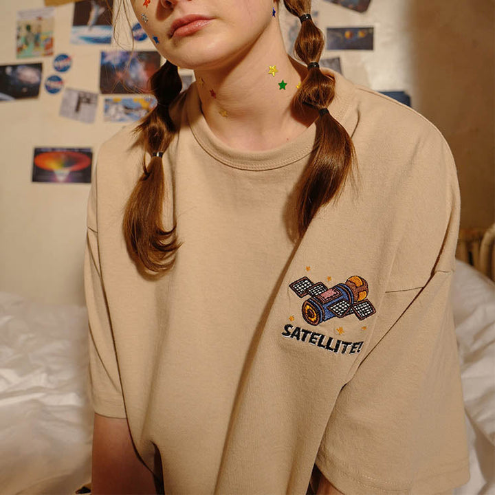 Satellite Embroidered T-Shirt - Vedlit