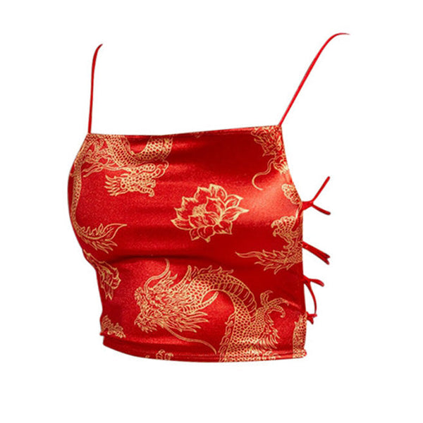 Satin Open Back Lace-Up Top - Vedlit