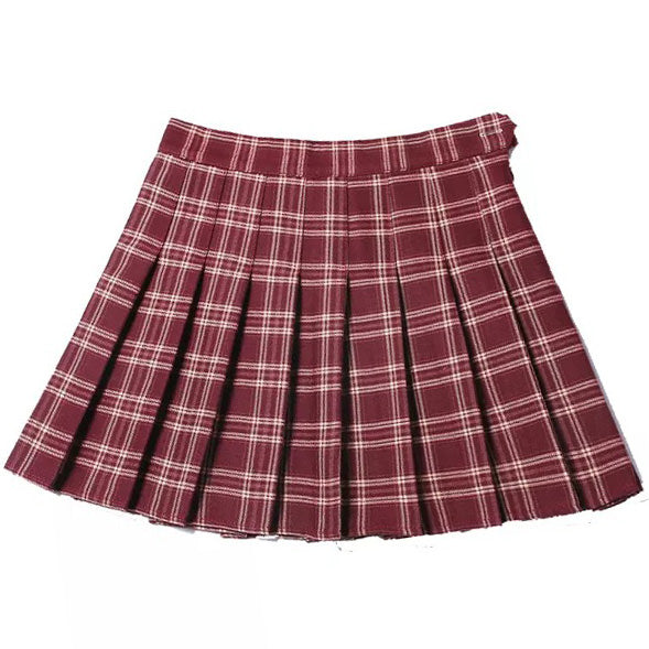 School Spirit Plaid Skirt - Vedlit
