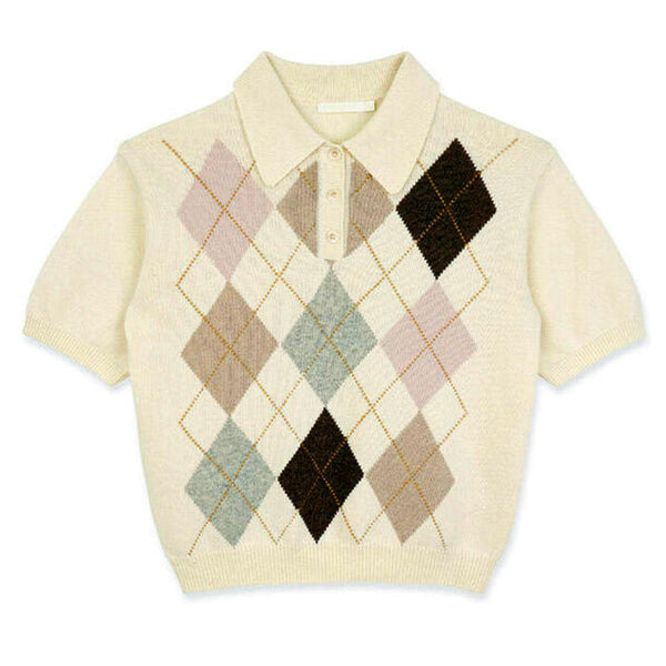 Self Made Argyle Collar Top - Vedlit