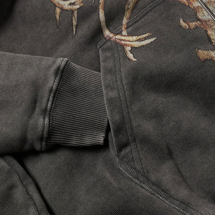 Skeleton Zip Up Hoodie - Vedlit