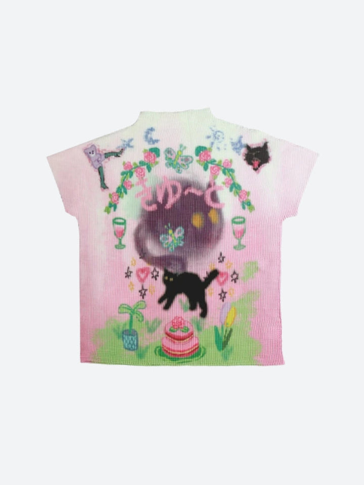 Soft Girl Black Cat Top - Vedlit