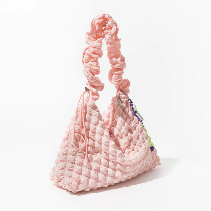 Soft Girl Quilted Ruched Hobo Bag - Vedlit