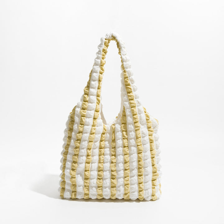 Soft Girl Quilted Striped Handbag - Vedlit