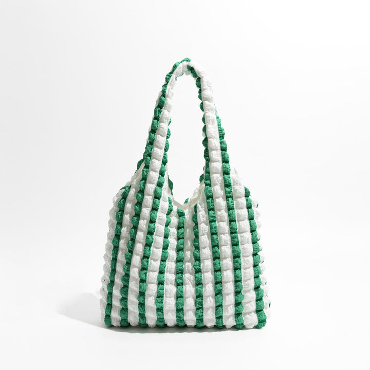 Soft Girl Quilted Striped Handbag - Vedlit