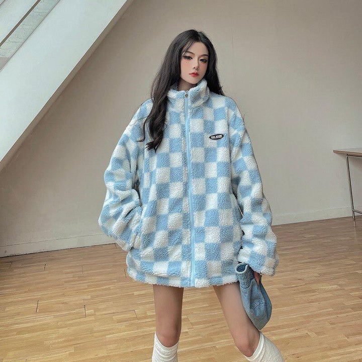 Soft Girl Reversible Checkered Jacket - Vedlit