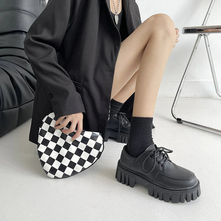 Soft Grunge Chunky Platform Oxford Shoes - Vedlit