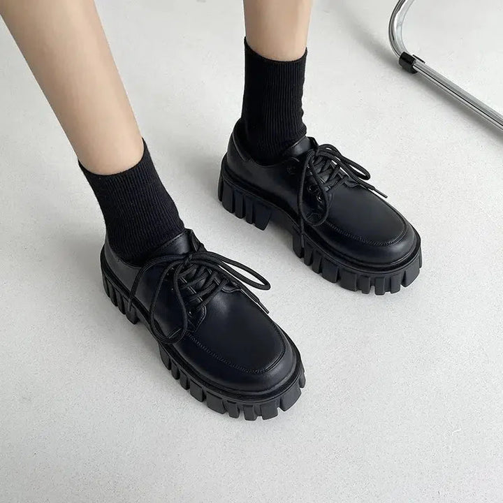 Soft Grunge Chunky Platform Oxford Shoes - Vedlit