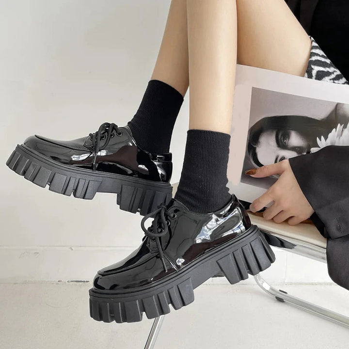 Soft Grunge Chunky Platform Oxford Shoes - Vedlit