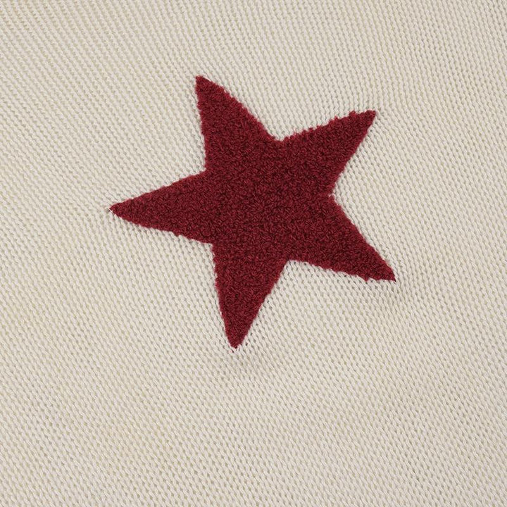 Star Embroidery Knitted Top - Vedlit