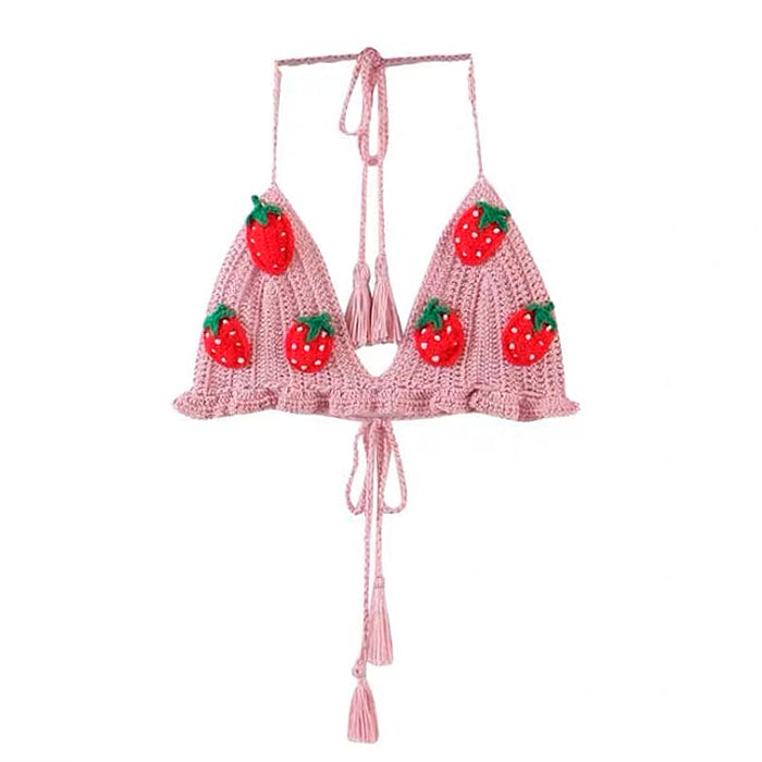 Strawberry Crochet Top & Skirt Co-Ord - Vedlit