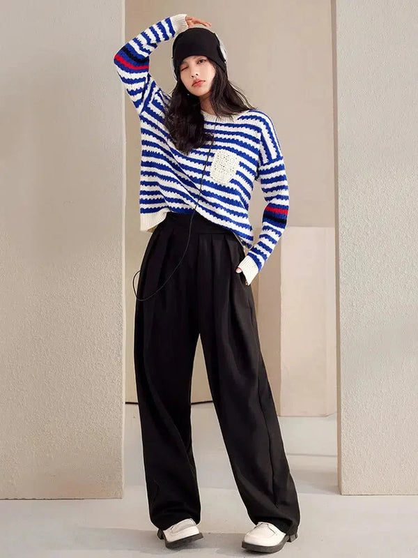 Striped Knitted Sweater - Vedlit