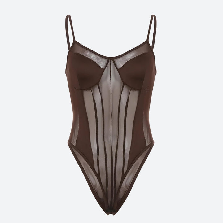 Striped Sheer Bodysuit - Vedlit