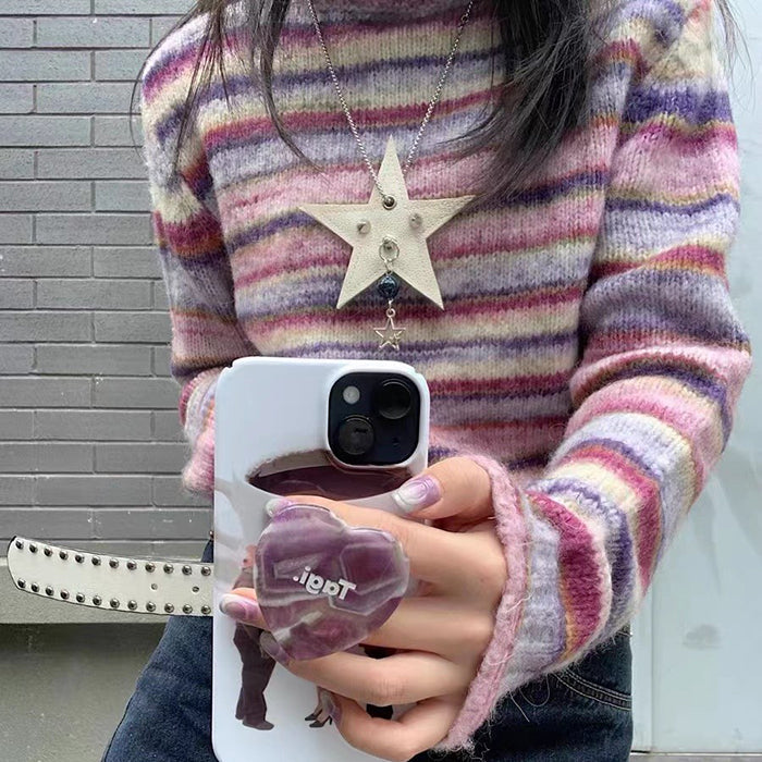 Striped Turtleneck Sweater - Vedlit