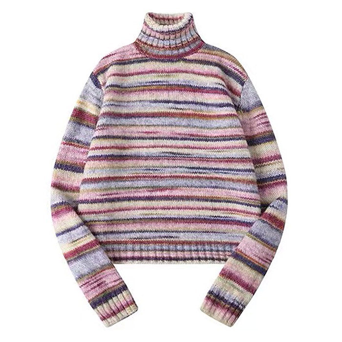 Striped Turtleneck Sweater - Vedlit