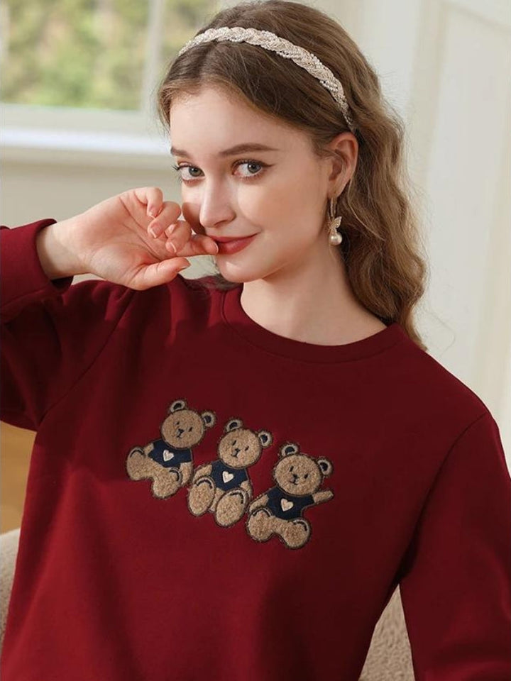 Teddy Bears Embroidered Sweatshirt - Vedlit