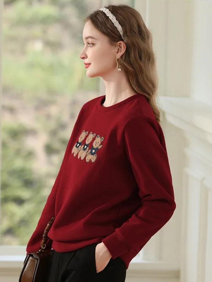 Teddy Bears Embroidered Sweatshirt - Vedlit