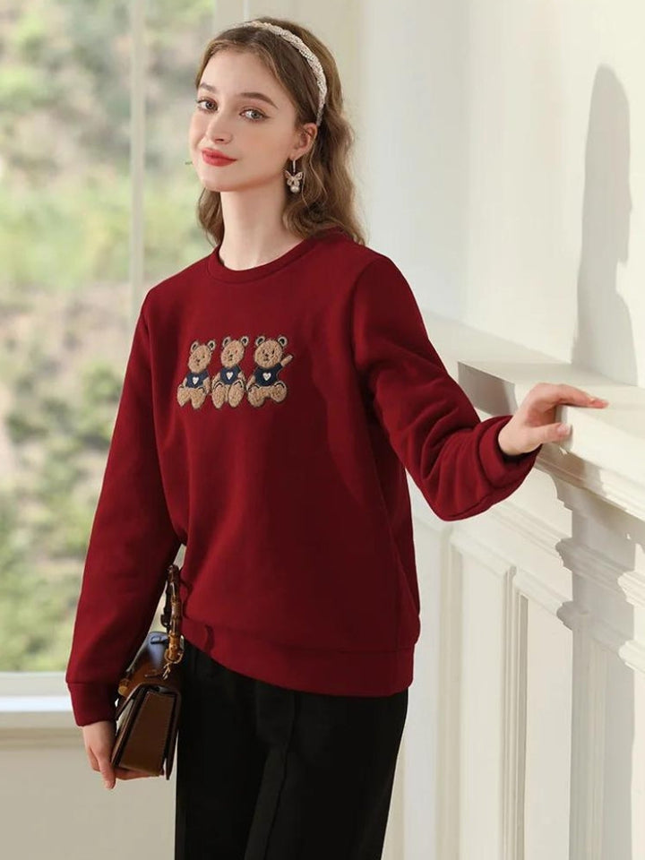 Teddy Bears Embroidered Sweatshirt - Vedlit