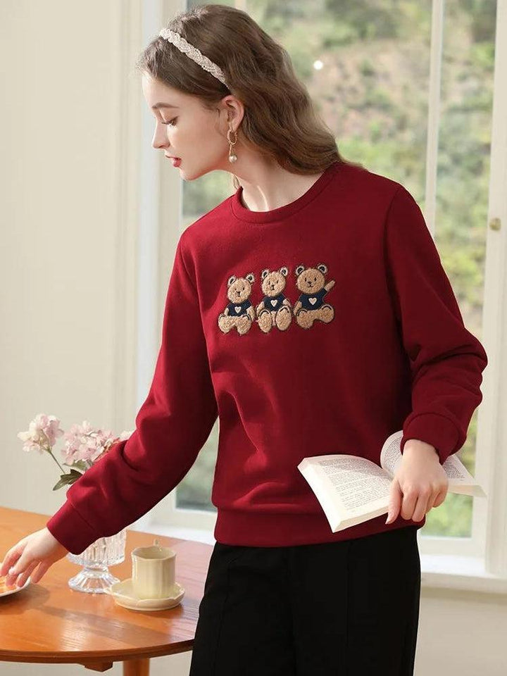 Teddy Bears Embroidered Sweatshirt - Vedlit