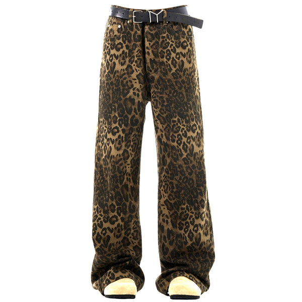 Found Leopard Wide-Leg Jeans - Vedlit