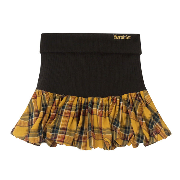 Aesthetic Plaid Balloon Mini Skirt - Vedlit