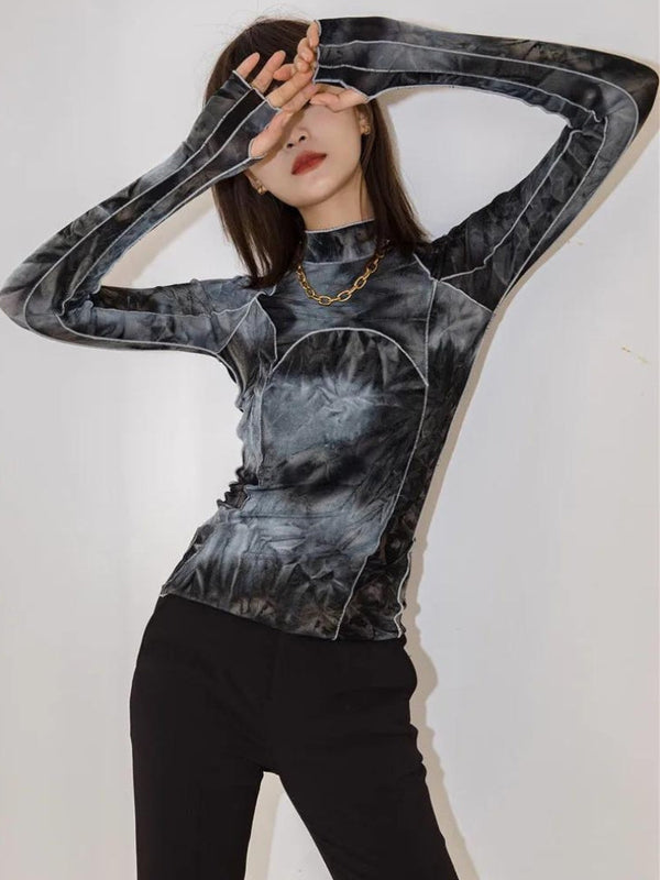 Tie Dye High Neck Top - Vedlit
