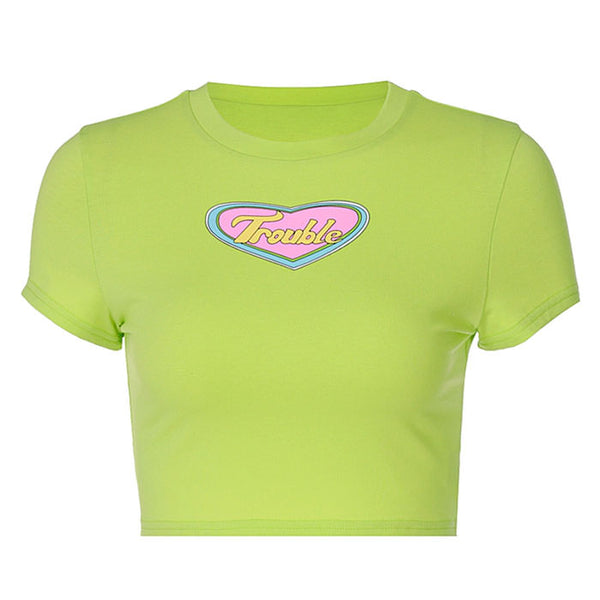 Trouble Crop Top in Green - Vedlit