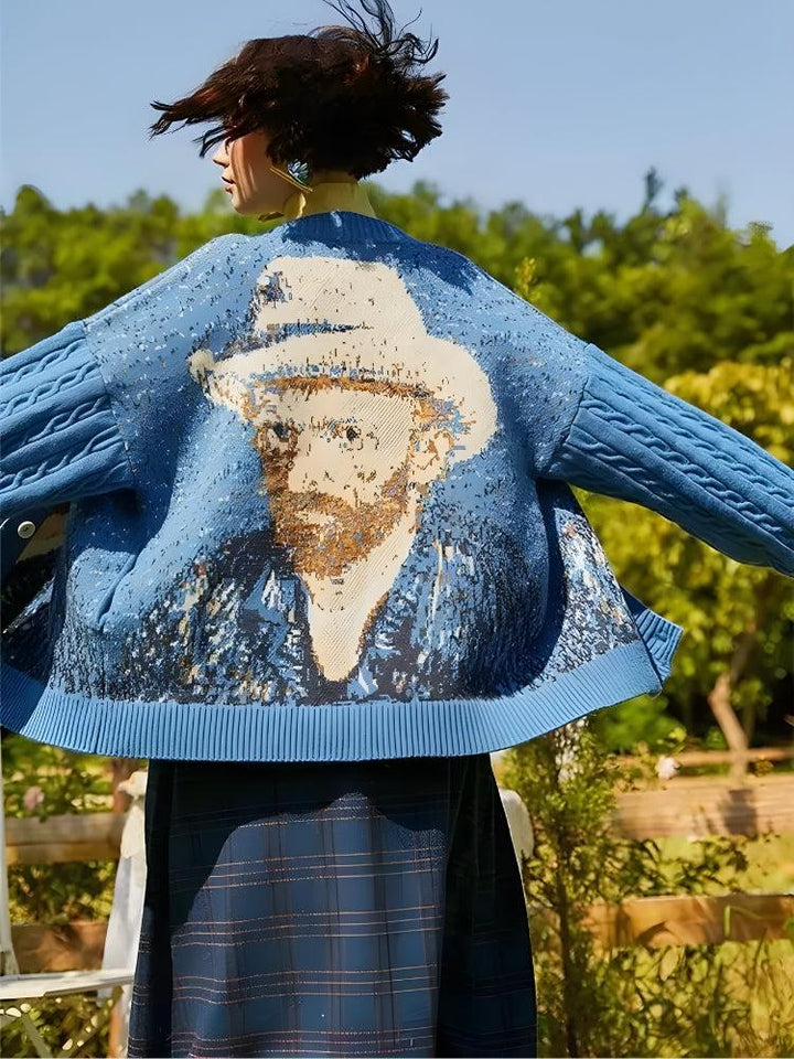 Van Gogh Self Portrait Cardigan - Vedlit