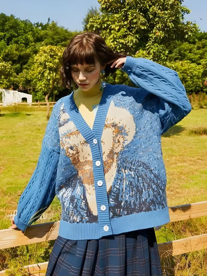 Van Gogh Self Portrait Cardigan - Vedlit